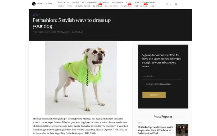 LIFESTYLE ASIA - Your Pet Deserves a Fabulous Wardrobe - Top Fashion Brands for Pets - Moshiqa Store